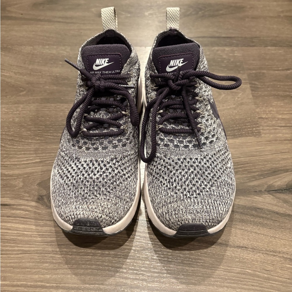 Nike Purple and Gray Knit Running Shoes